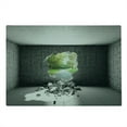 thumbnail image 2 of Grey Cutting Board, Concrete Room with a Hole in the Wall and Exit to Freedom Escape Destruction Theme, Decorative Tempered Glass Cutting and Serving Board, Large Size, Grey Green, by Ambesonne, 2 of 5