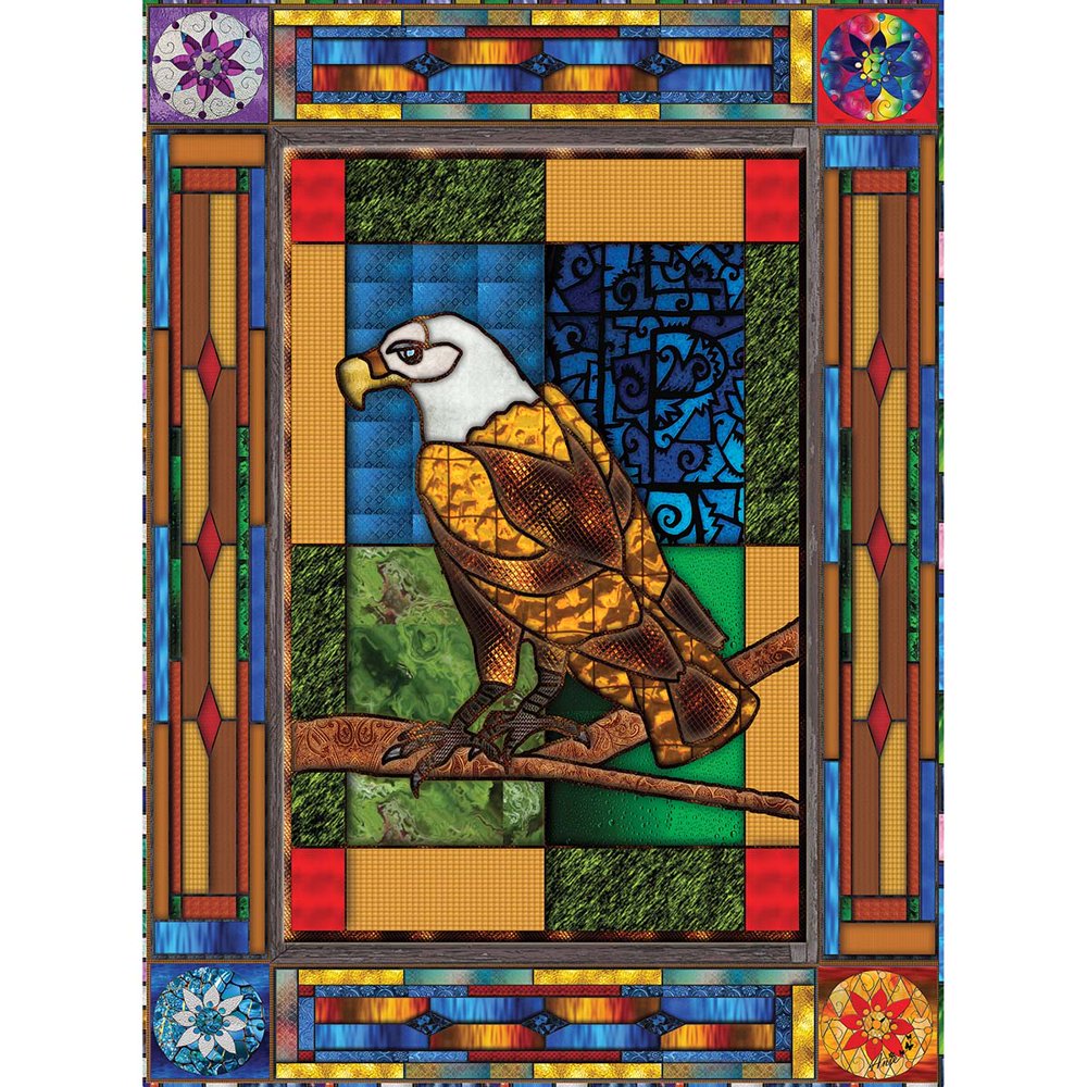 JaCaRou Stained Glass Eagle Jigsaw Puzzle