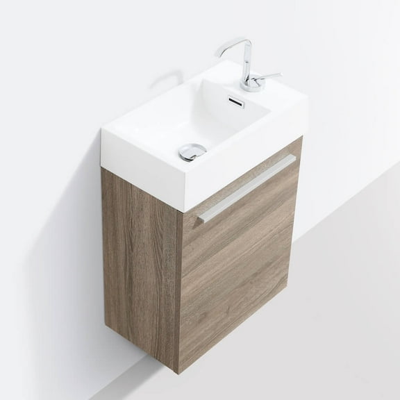 Blossom Colmar 18" Bathroom Vanity Base Only | Cart Oak | All Wood | Soft Close | Basin Ready