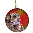 thumbnail image 1 of Newfoundland Red Snowflake Holiday Christmas Ceramic Ornament, 1 of 1