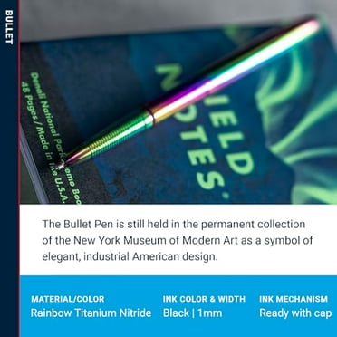 Fisher Space Pen Supernova Rainbow Titanium Nitride Bullet Pen, Ballpoint, Black Ink, Gift Box