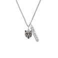 thumbnail image 2 of Delight Jewelry Silvertone Small Bear - Mascot Silvertone Balance Bar Charm Necklace, 23", 2 of 4