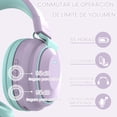 thumbnail image 4 of Auriculares para ni&ntilde;os, Bluetooth 5.3, inal&aacute;mbricos, 68 horas, volumen limitado, 85/96 dB, plegables con cable, micr&oacute;fono auxiliar para iPad, port&aacute;til, ni&a, 4 of 7