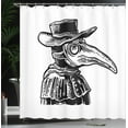 thumbnail image 4 of Ambesonne Halloween Shower Curtain, Monochrome Plague Doctor, 69"Wx70"L, Charcoal Grey and White, 4 of 5