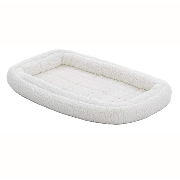 Midwest Homes for Pets 40336-FS Double Bolster Pet Bed, White Fleece, 36&quot;