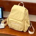 thumbnail image 3 of HUISZJ Nylon School Backpack, Women Multi-Pocket Backpack, Adjustable Shoulder Strap Daypack for Travel School Work (Yellow), 3 of 8