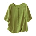 thumbnail image 3 of Blazer para mujer,Blusa informal de poliéster con mangas 3/4 y cuello redondo para mujer, ideal para uso diario y en casa, sopatenor, 3 of 9