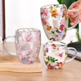 thumbnail image 6 of Double Wall Glass Cup Dry Flower Fillings Coffee Tea Mugs Heat Insulated Glass, 6 of 10