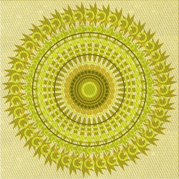 Ahgly Company Machine Washable Indoor Square Transitional Brown Area Rugs, 4' Square