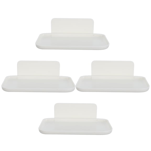 GETAJGHSD White Plastic Foldable Wall Mounted Storage Rack No-Drill Installation 4Pcs