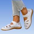 thumbnail image 5 of Gpaecead Women Hollow Out Flat Sandals Closed Toe Breathable Adjustable Ankle Strap Plus Size Shoes Spring Summer Casual Versatile,Silver, 5 of 6