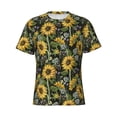 thumbnail image 4 of Qekee Sunflowers Classic Fit T-Shirt Men's Shirt Men's Tight Short Sleeves for Exercise, Running, Mountaineering - Sunflowers, 4 of 9