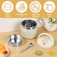 thumbnail image 3 of Wekvgz 1200ml Food Flask Stainless Steel Insulated Food Jar 2 Layer Hot Food Container with Folding Spoon Portable Thermal Food Jar Vacuum Thermal Food Container for School Office, 3 of 10