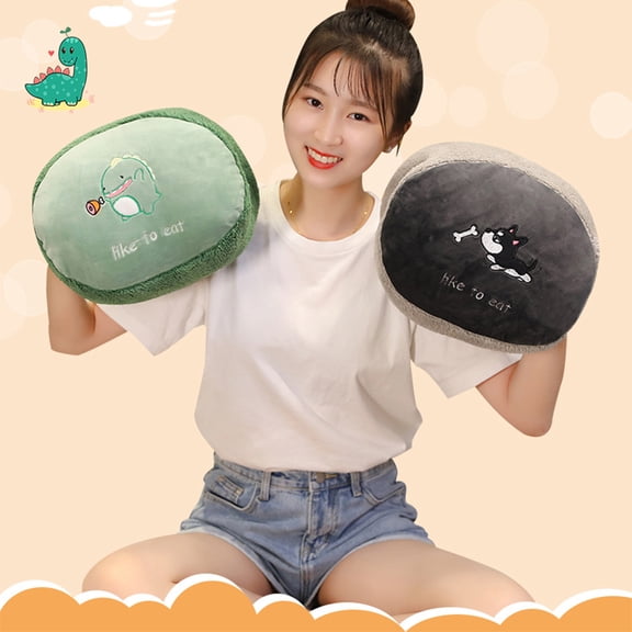 OULII Chic Plush Pillow with Hand Warmer Perfect for Home Office Travel