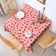 thumbnail image 2 of Red Strawberry Plants Fruit Pink Pattern Square Tablecloth,Waterproof Square Table Cover,Wipeable Spillproof Washable Table Cover for Home Kitchen Party Decor 42"X42"(107x107cm), 2 of 6