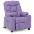thumbnail image 4 of MCombo Big Kids Recliner Chair with Cup Holders for Boys and Girls Room, 2 Side Pockets, 3+ Age Group, Faux Leather 7366(Violet), 4 of 10