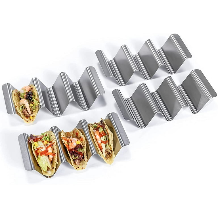 Taco Holder Plates Taco Accessories Stainless Steel Taco Shell Holders Taco  Tray Plates Taco Bar Serving Dishes With Sauce Bowl