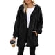 thumbnail image 2 of Chaqueta de Mujer con Cremallera, Bolsillos, Sudadera Larga Extragrande con Capucha, Mangas Largas y Suave, Abrigo de Peluche Cálido Negro M, 2 of 10