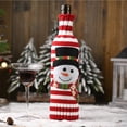 thumbnail image 4 of Toystoory Cubierta de botella de vino Raya elástica de comedor Ropa tejida de Navidad Rojo Blanco Banda de champán Accesorios de regalo de boda Kits de decoración para fiestas Muñeco de nieve Toystoory HA070243-02B, 4 of 6