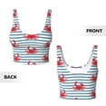 thumbnail image 5 of Picia Cute Red Crabs With Nautical Sports Bra for Women,Padded Strappy Sports Bras Medium Support Yoga Bra with Removable Cups,Running Yoga Bra-X-Large, 5 of 9
