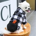 thumbnail image 3 of Plaid Dog Hoodie British Style Pet Sweaters Warm Dog Jacket Dog Winter Clothes With Pocket for Small Medium Large Dogs, 3 of 5