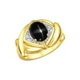 thumbnail image 1 of RYLOS Bagues pour Femmes Bague en Or Jaune 14K XOXO Câlins et Baisers Bague Pierre Précieuse 9x7 mm et Diamant Mars Saphir Étoilé Noir Bijoux pour Femmes Taille 10, 1 of 7