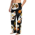 thumbnail image 2 of Balery Men'S Cat Skulls And Flowers Pants,Sleepwear Pants,Pajama Pants,Pj Bottoms Drawstring And Pockets-Small, 2 of 9