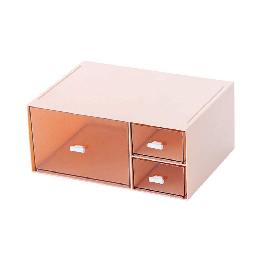 Clear Plastic Storage Drawers Space Saving Desk Organizer for Snacks Stationery Makeup