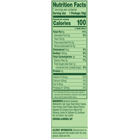 Emerald Dry Roasted Almonds 100 Calorie Packs, 7 ct (Pack of 6)