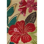 7 x 9 ft. Antigua Collection Hibiscus Woven Area Rug, Beige