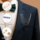 thumbnail image 3 of Broches de cadena de strass Uxcell, cadena de borlas de strass redondas en tono dorado (azul), 3 of 7