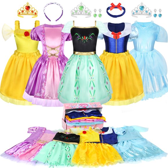 Set de ropa de vestir para princesas LIMIROLER, 18 piezas, para niñas de 3 a 6 años