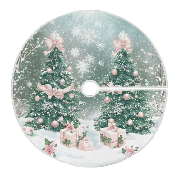 Ryvnso Christmas Tree Skirt Christmas Trees Snowflakes Xmas Tree Skirts Ornament Home Decorations 35.4"