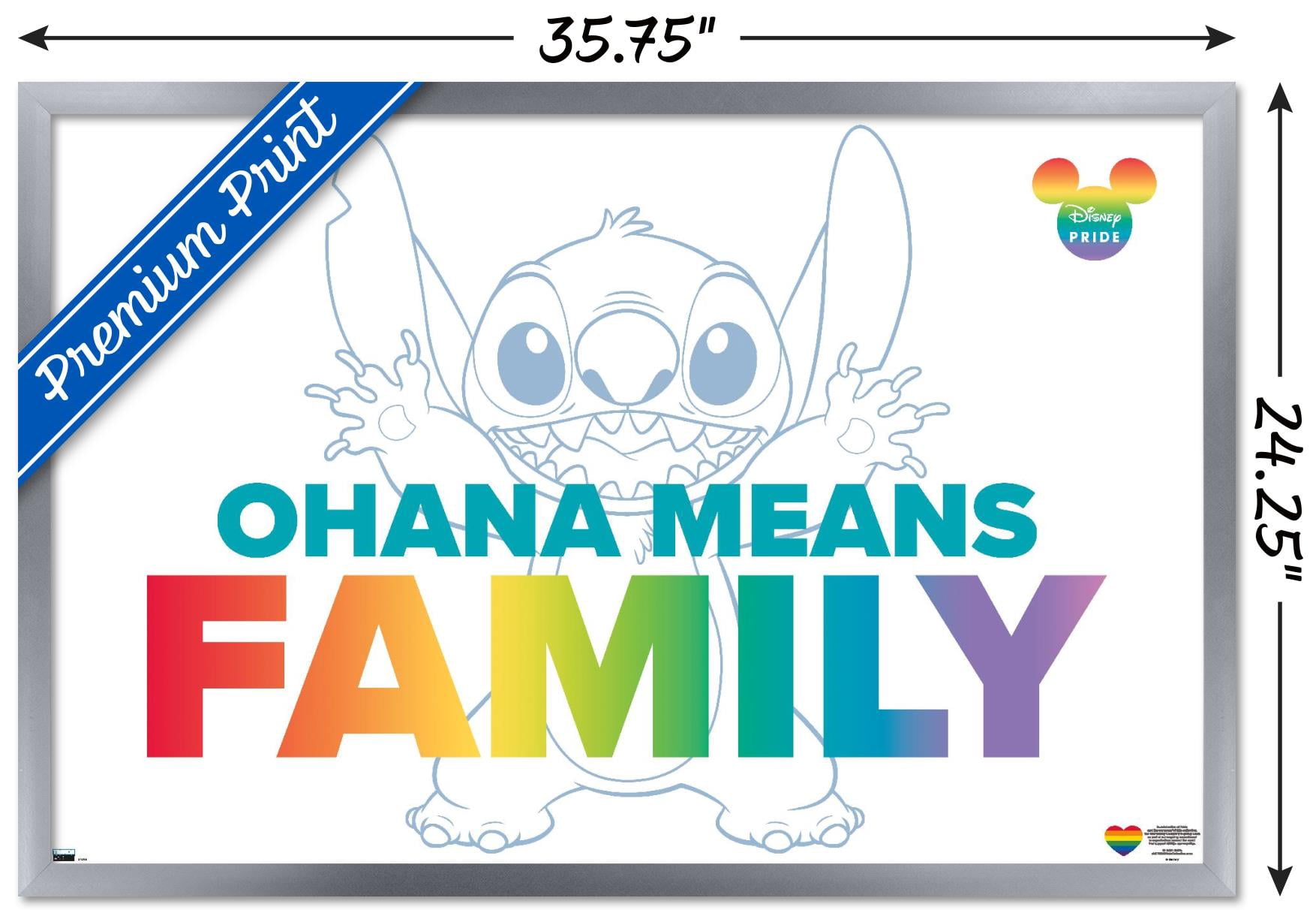 Disney Lilo and Stitch - Family Pride Wall Poster, 22.375" x 34" Framed
