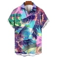 thumbnail image 4 of DPTALR Men's Casual Printed Turndown Collar Button Short Sleeve Shirt,Multicolor, XL, 4 of 4