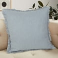 thumbnail image 3 of Ox Bay Bennett 20" x 20" Fringed Gray Cotton Adult Decorative Throw Pillow, 3 of 12