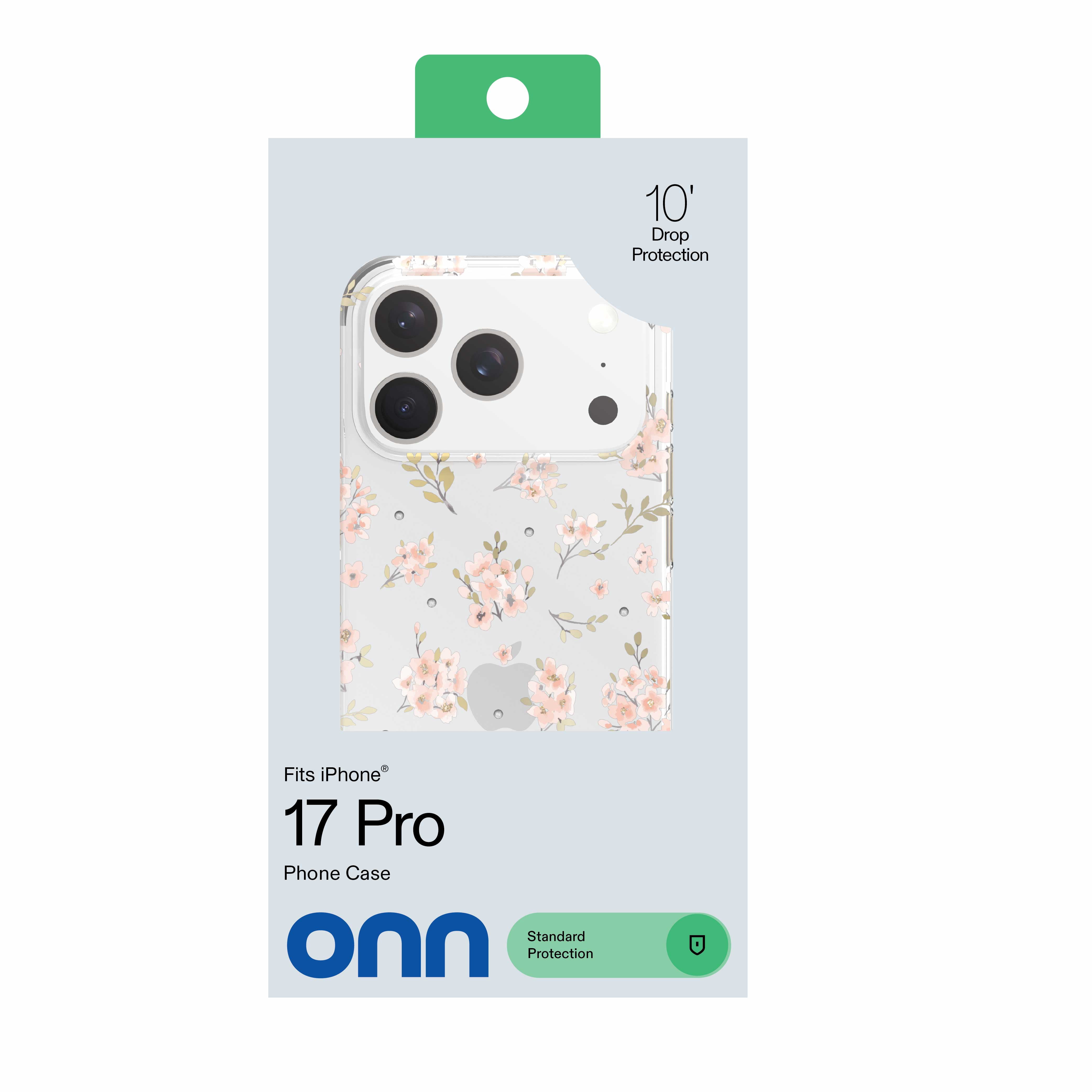 onn Pink Floral with Gems Phone Case for iPhone 17 Pro