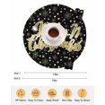 thumbnail image 6 of 15 Inch Round Placemats Set of 6, Merry Christmas Black Non Slip Heat Insulation PP Table Mats, Xmas Snowflakes Polka Dot New Year Washable Place Mats for Kitchen Dining Party Table Decor, 6 of 7