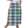 thumbnail image 2 of Fiudx Vêtements pour Femmes Mode Couleur Unie Robe Mi-Longue Décontractée Ajustée Jupe Moulante Froncée Liquidation d'Été, 2 of 5