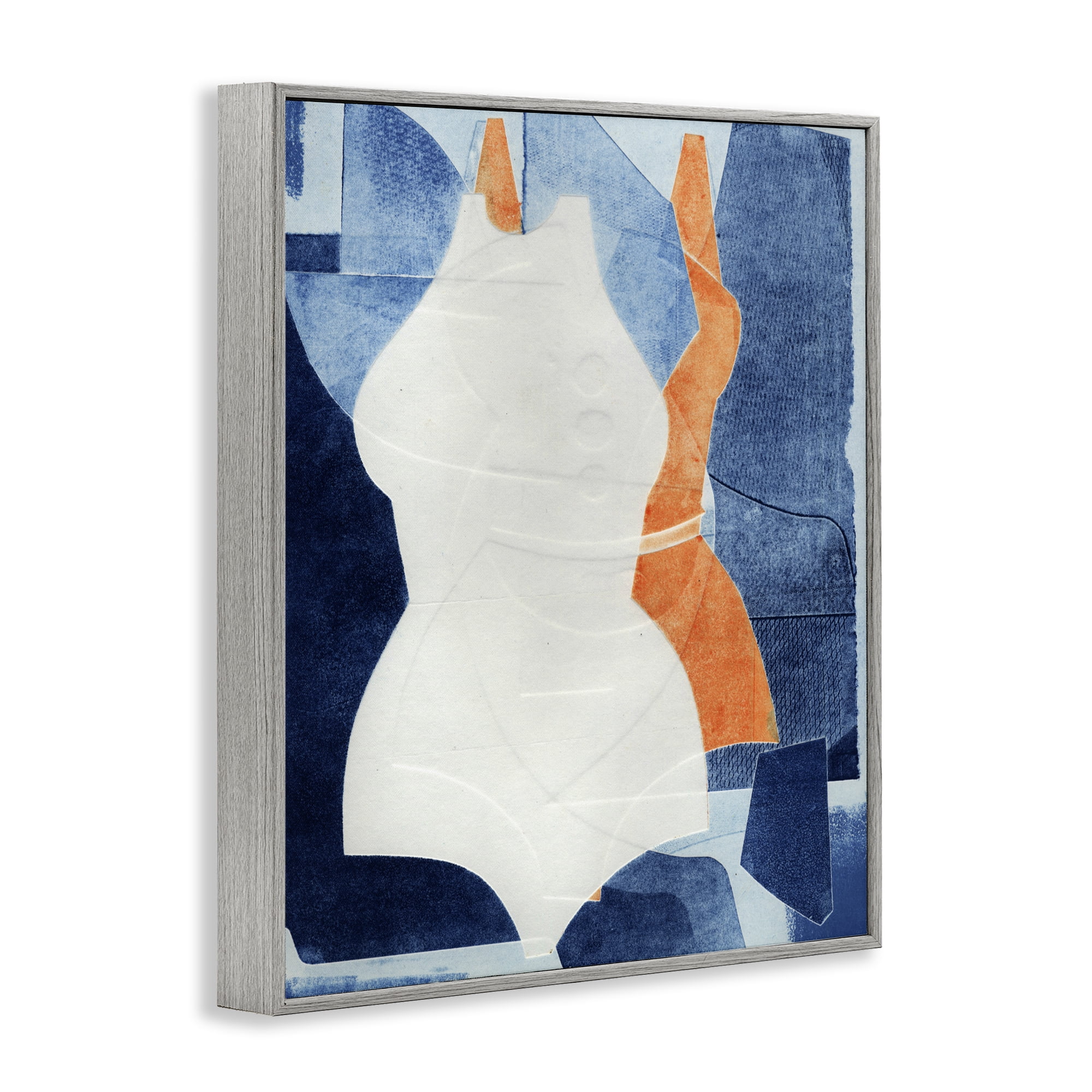 Stupell Industries Abstract Fashion Shapes Blue Gray Framed Giclee Art, design by Stacy Milrany