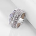 thumbnail image 4 of YYKihy Women Leather Cuff Bracelet Set Multilayer Wrap Bracelet Crystal Heart Bracelet Clasp Bracelet For Women, 4 of 5