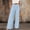 Light Blue women wide leg pants a1, variant on Cagogo Women Wide Leg Pants Cotton Linen Elastic Waist Casual Loose Long Trousers with Pockets Travel Lounge Solid Beach Clothes, Red S