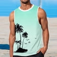 thumbnail image 1 of XIAOCHA Tree Print Tank Top For Men Round Neck Sleeveless Gradient Casual Beach Vest, 1 of 3