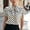 White, variant on Bow Women’S Blouses Short Sleeve Polka Dot Work Tops Business Summer Pullover Halter Slim Fit Shirts