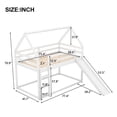 thumbnail image 4 of Jopath Bunk House Bed Bunk Bed Twin Over Twin with Slide and Ladder,Loft Bed House Bunk Bed Frame for Boys Girls White, 4 of 9