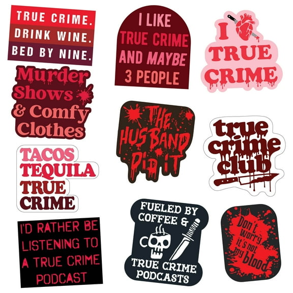 True Crime Sticker Extra Large Stickers for Adults Funny Adhesives with Memes