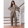 thumbnail image 2 of Ekouaer 2 Pack Satin Pajamas Set for Women Classic Button Down Silk Pjs Set Soft Sleepwear, 2 of 6