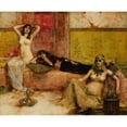 thumbnail image 2 of Maurice Bompard 24x20 Gold Ornate Framed and Double Matted Museum Art Print Titled - Waiting, Odalisques in an Interior, 2 of 4