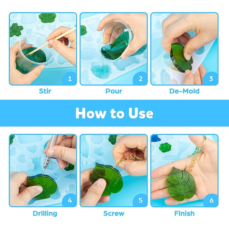 Mocoosy Resin Mold Kit 182PCS Silicone Molds for Epoxy Resin