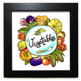 thumbnail image 1 of Cadre Photo Carré Noir pour Mur Ou Table, Légumes Maïs Chou Chinois, 1 of 3